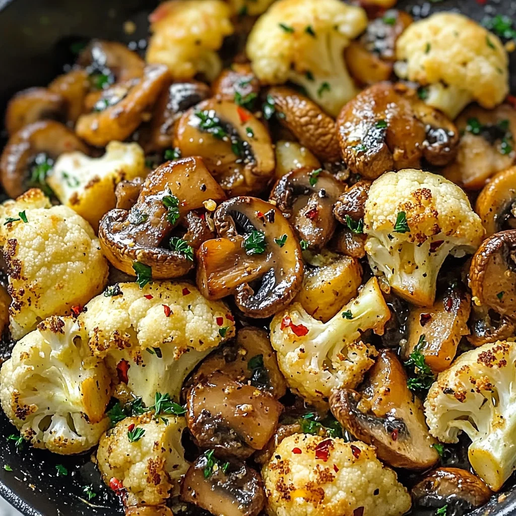 Flavor-Packed Garlic Mushrooms Cauliflower Skillet for Easy Dinners
