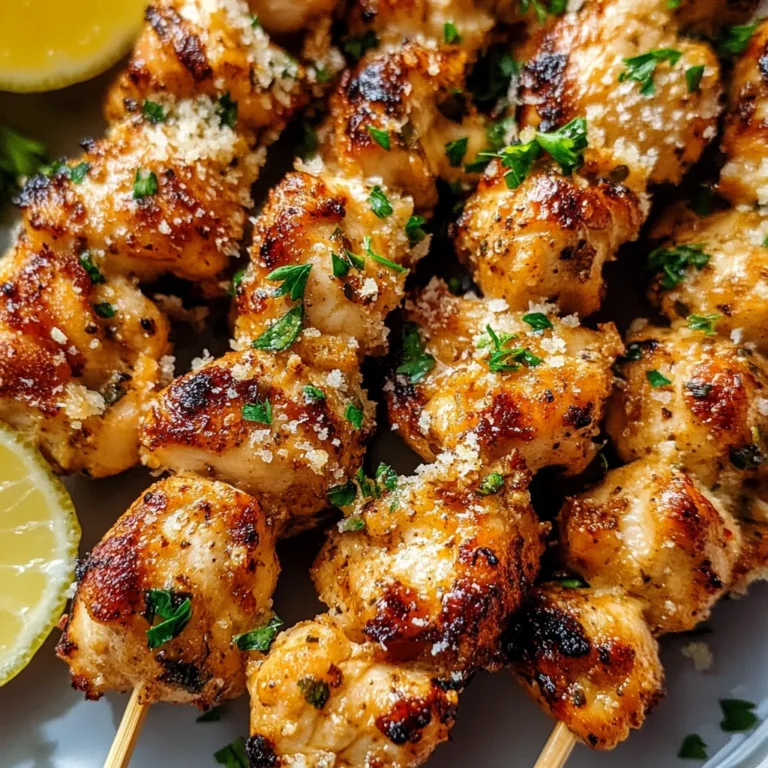 Garlic Parmesan Chicken Skewers
