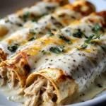 High Protein Chicken Enchiladas With White Sauce
