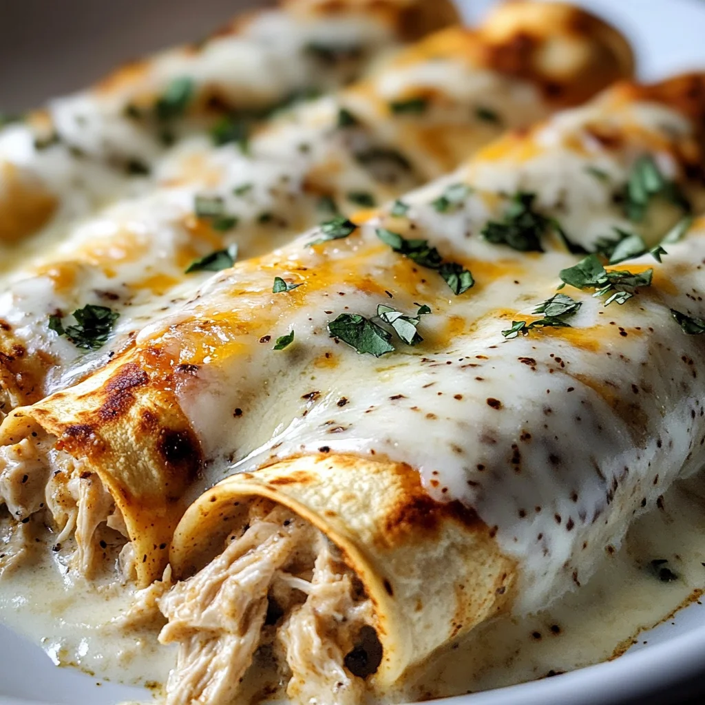 High Protein Chicken Enchiladas With White Sauce