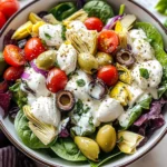 Mediterranean Salad with a Creamy Feta Dressing
