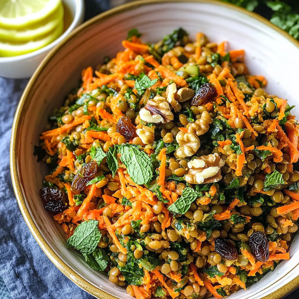 Moroccan Lentil Carrot Salad (Vegan)