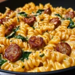 One-Pan White Cheddar Ranch Sausage Magic Pasta