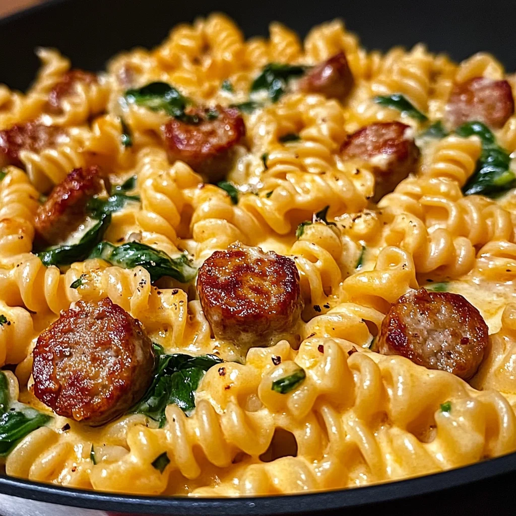 One-Pan White Cheddar Ranch Sausage Magic Pasta