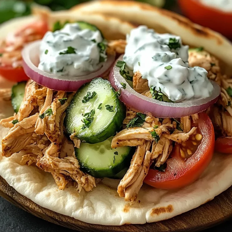 Slow Cooker Chicken Gyros with Tzatziki Sauce