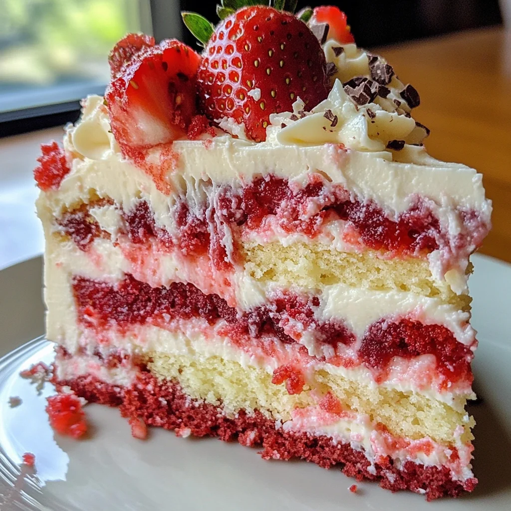 Strawberry Earthquake Cake