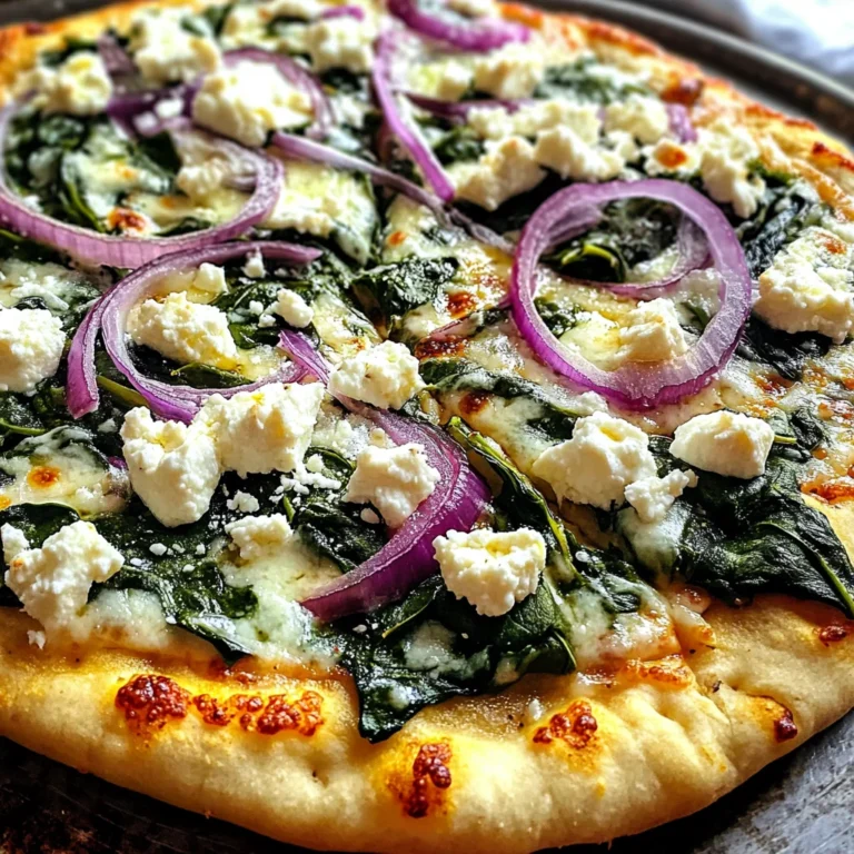 Tasty Spinach and Feta Flatbread Pizza