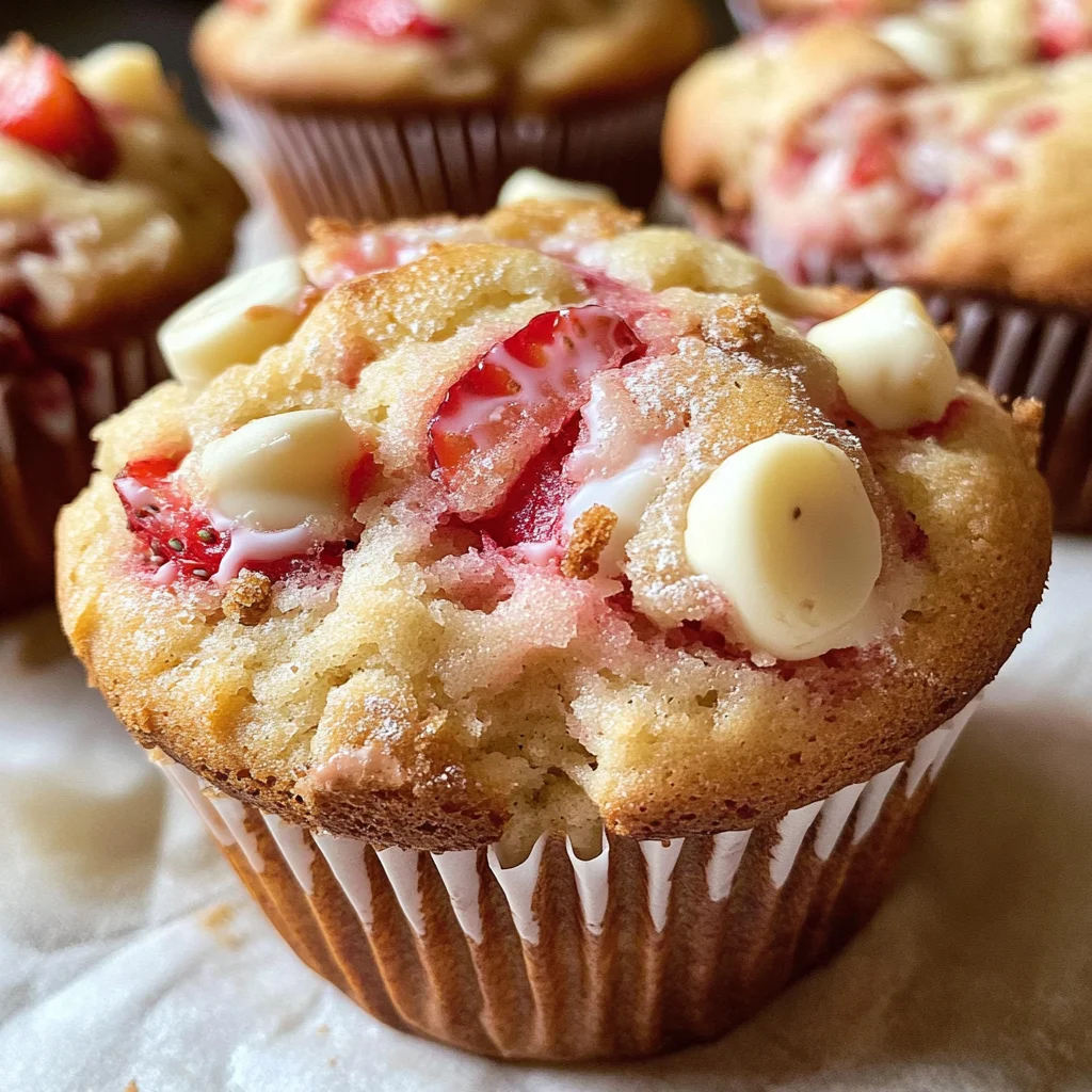 White Chocolate Strawberry Muffins Recipe