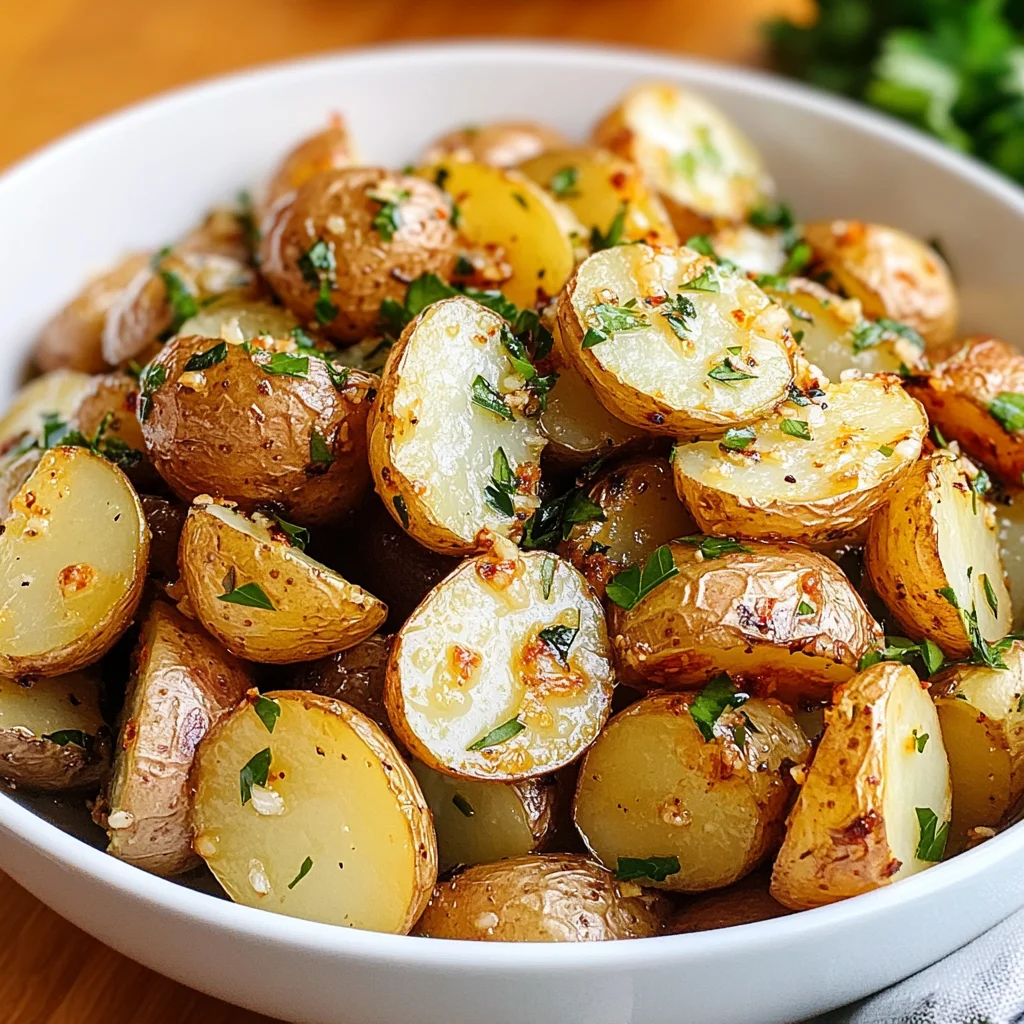 crispy garlic roasted potato salad