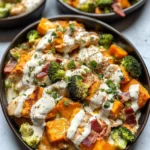 Buffalo Chicken Sweet Potato Casserole
