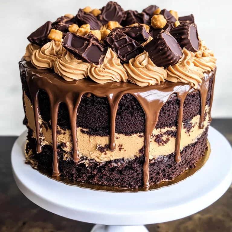 Chocolate Brownie Cake with Peanut Butter Frosting