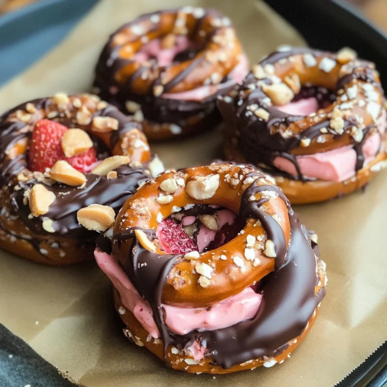 Chocolate Dipped Strawberry Yogurt Pretzel Bites