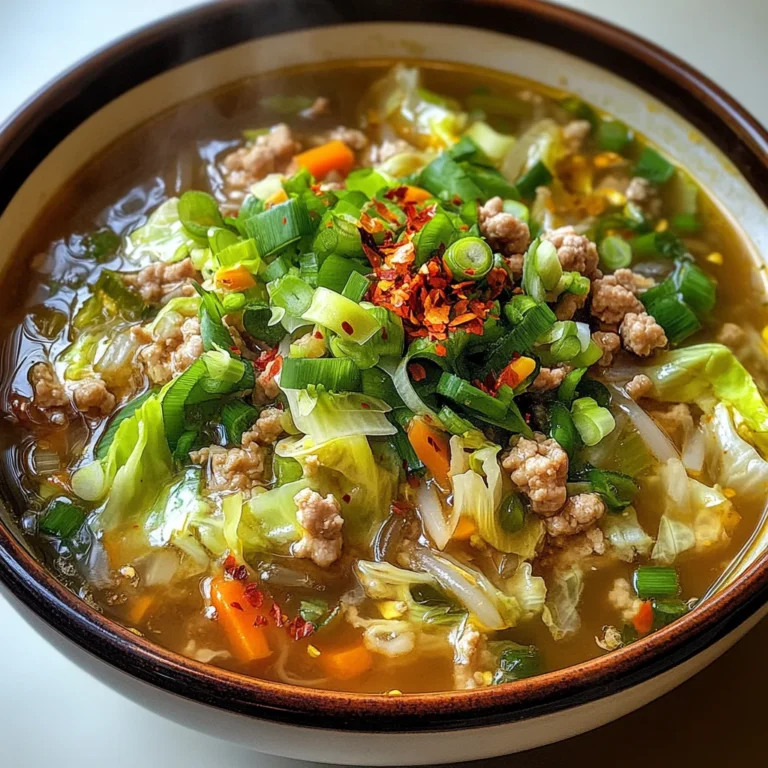 One-Pot Egg Roll Soup with Green Onions and Ginger