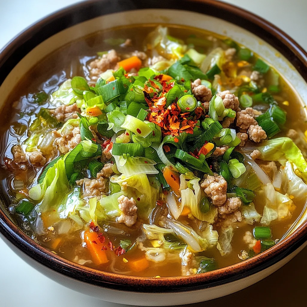 One-Pot Egg Roll Soup with Green Onions and Ginger