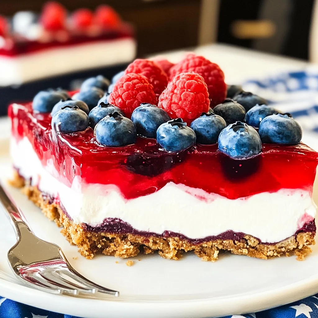 Red White and Blue Pretzel Salad