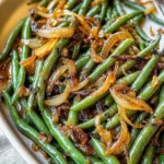 Roasted Green Beans with Caramelized Onions