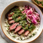 Skirt Steak Rice Bowls with Chimichurri Sauce
