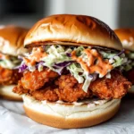 Crispy Buffalo Chicken Sandwich with Ranch Slaw