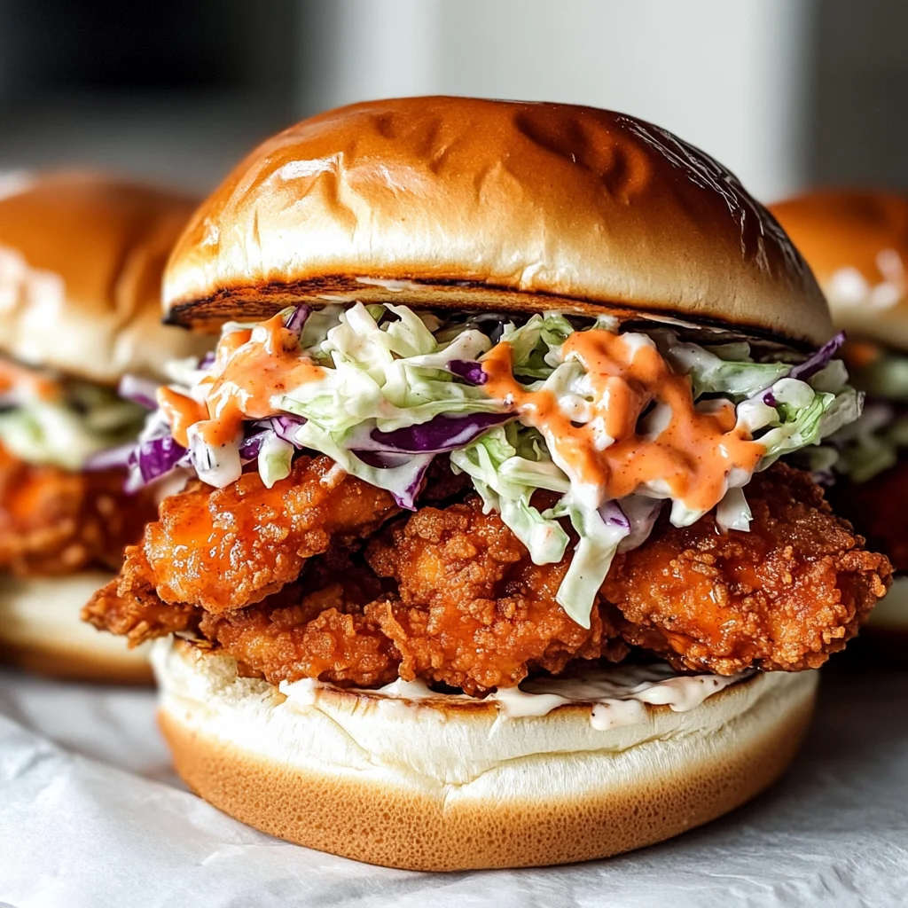 Crispy Buffalo Chicken Sandwich with Ranch Slaw