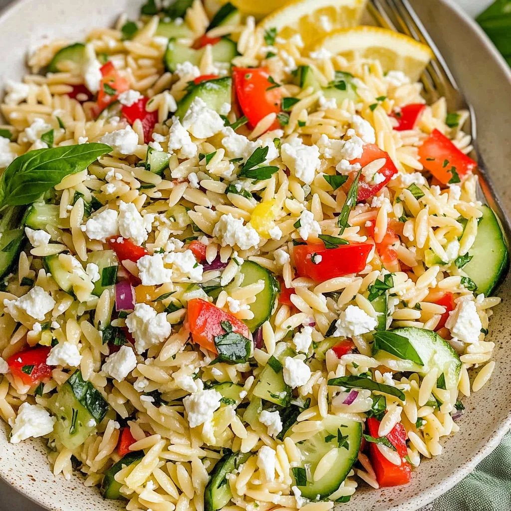 Easy Lemon Orzo Salad with Feta