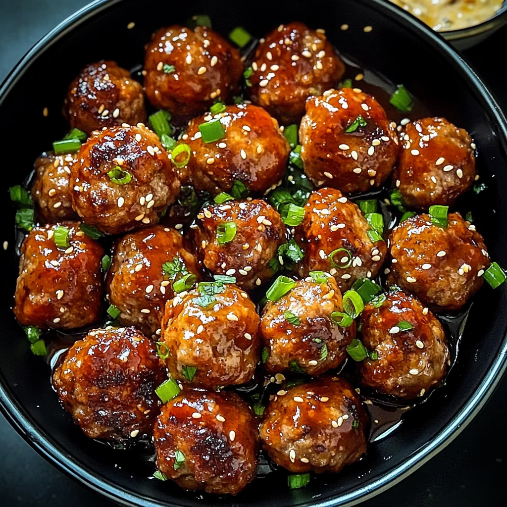 Korean BBQ Meatballs with Spicy Mayo Dip
