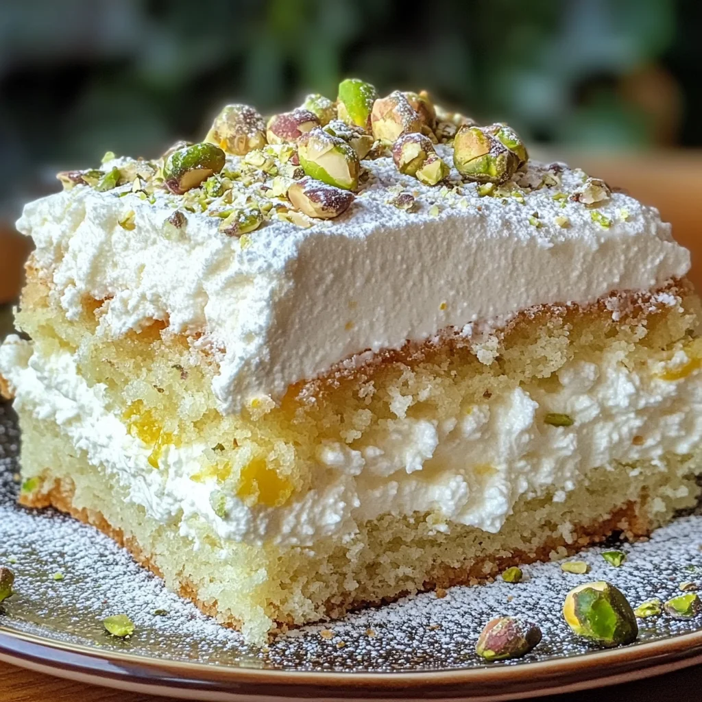 Lemon Pistachio Ricotta Cloud Cake