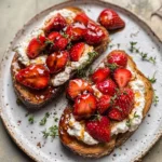 Roasted Strawberry Whipped Ricotta Toast